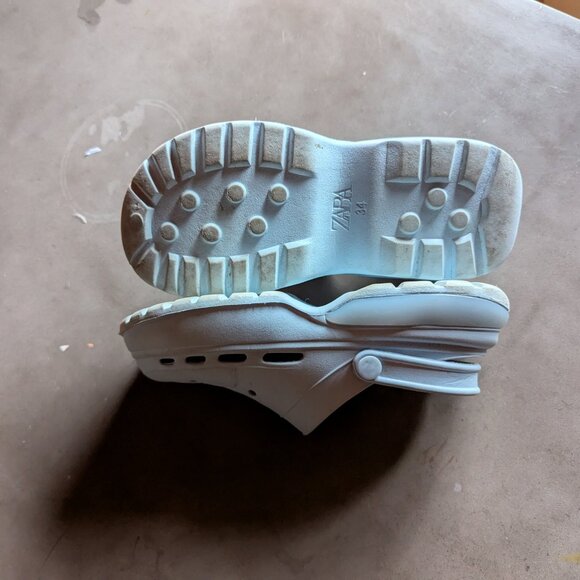 Zara AIR CHAMBER CLOGS Blue | US Size  5½ (9.5 INCHES) - Picture 11 of 16